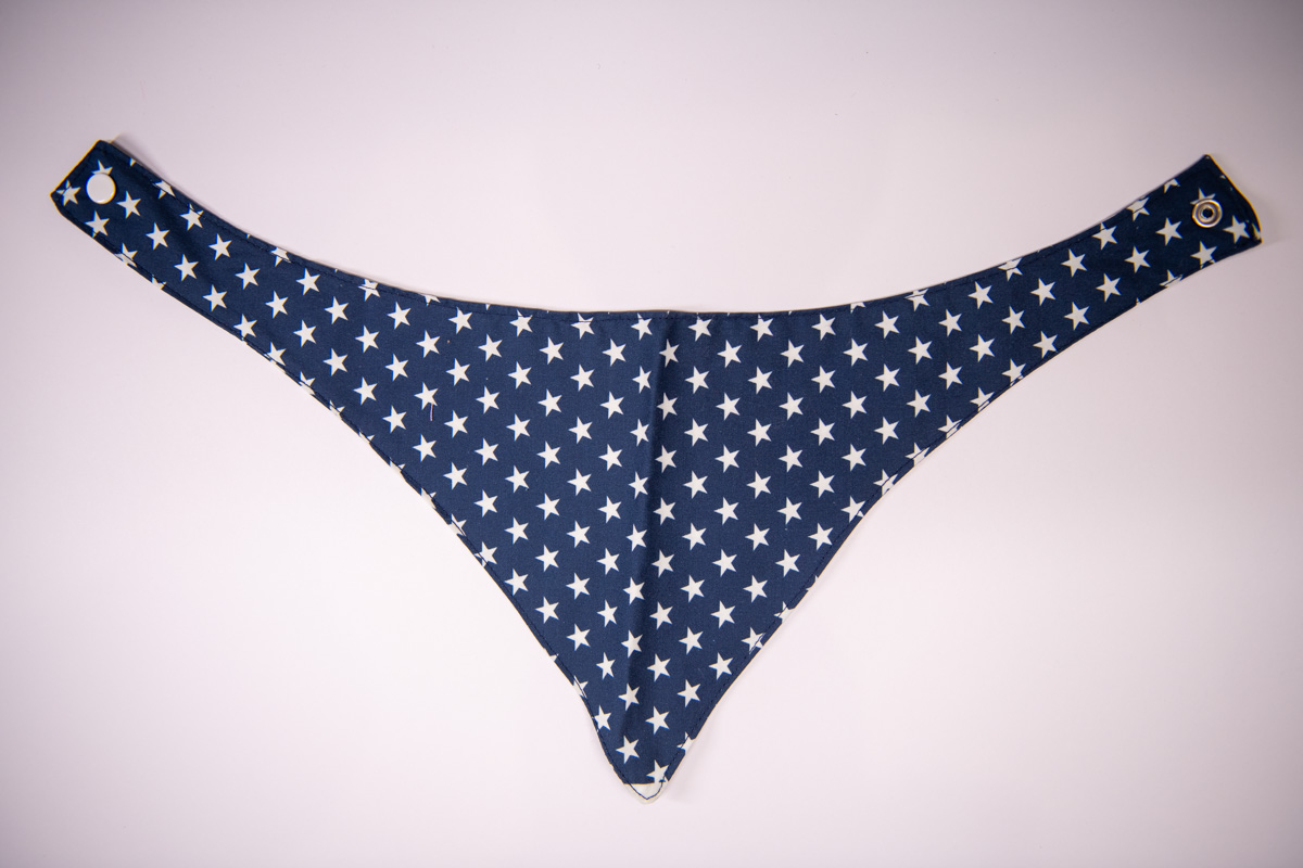 White stars on a deep blue (M)